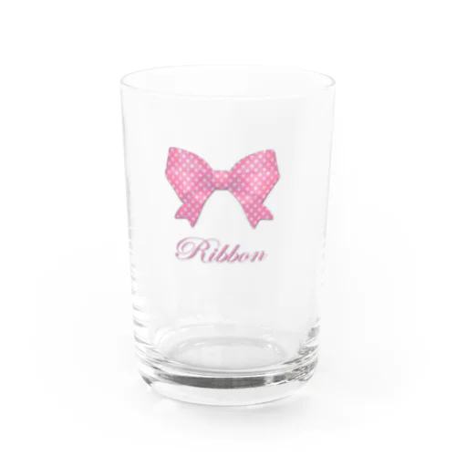 Ribbon-Pink Water Glass
