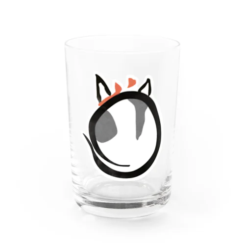 浮世絵　後ろ向きにゃんこ Water Glass