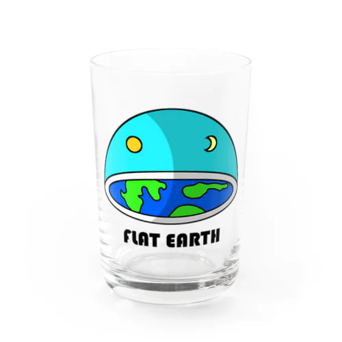 フラットアース　(FLAT　EARTH）透明背景 Water Glass