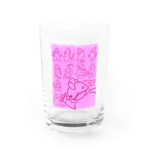 元気なぴんくちゃん Water Glass