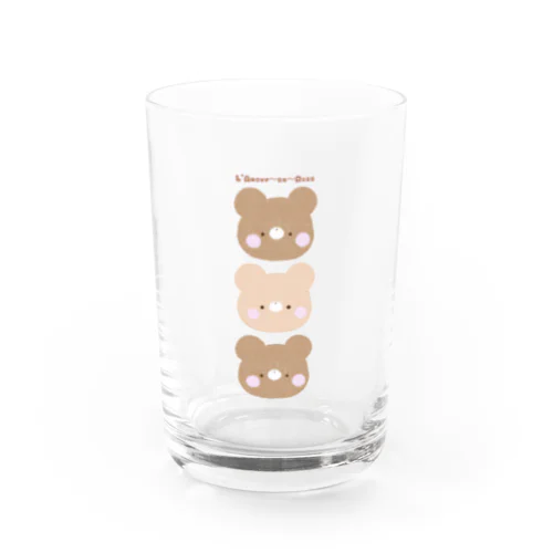 はわほわたかくまなかよし三匹 Water Glass