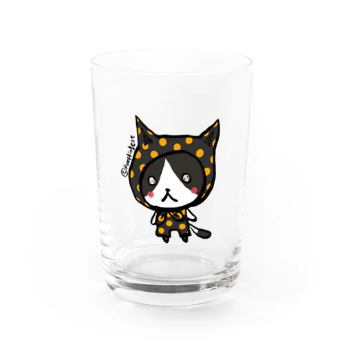 ドットほっかむり_neko Water Glass