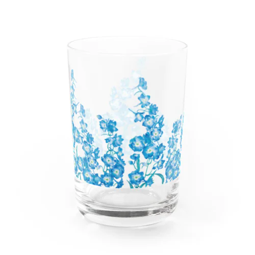 咲き乱れるデルフィニウム 青い花 Water Glass