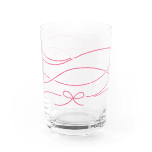 リボンぐるぐるグラス（ピンク） Water Glass