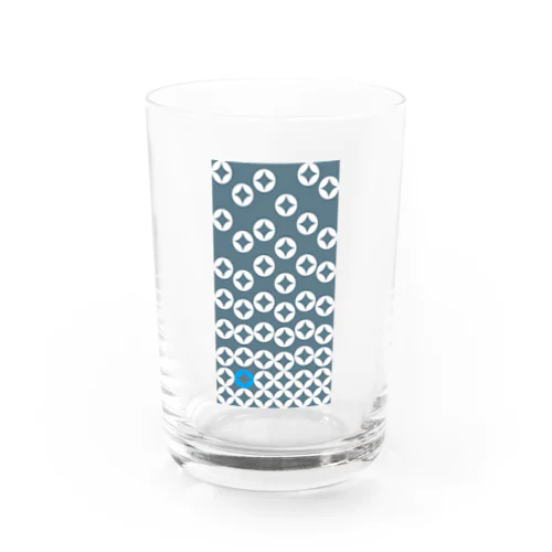 七宝繋ぎWhite_@LightBlue Water Glass