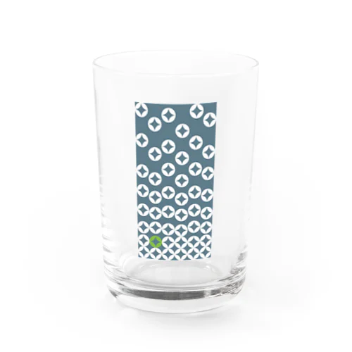 七宝繋ぎWhite_@LightGreen Water Glass