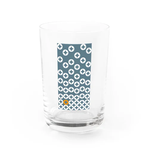 七宝繋ぎWhite_@Orange Water Glass