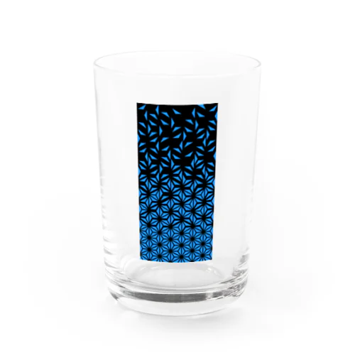 麻の葉_Blue Water Glass