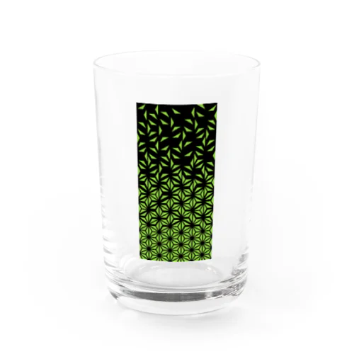 麻の葉_LightGreen Water Glass