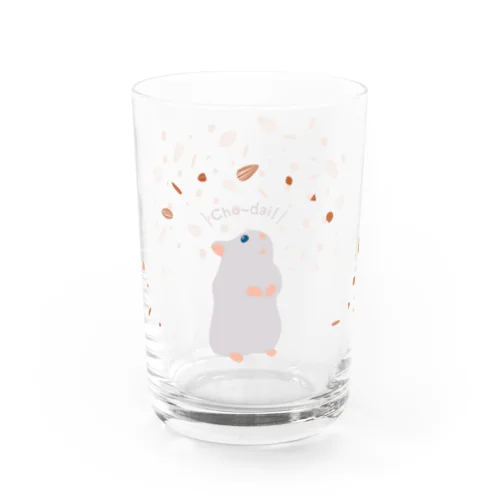 二足歩行でおねだりするハムスター Water Glass