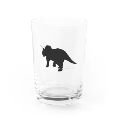 トリケラトプスのシルエット Water Glass