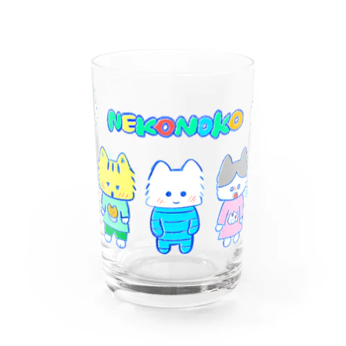 ネコノコキャラ レトロバージョン Water Glass