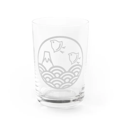 青海波と富士と千鳥(オフホワイト) Water Glass