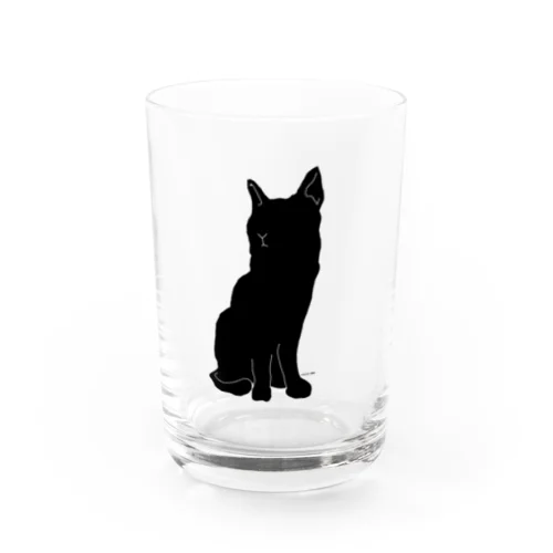 くりかのころもち🐈‍⬛黒猫シルエット Water Glass