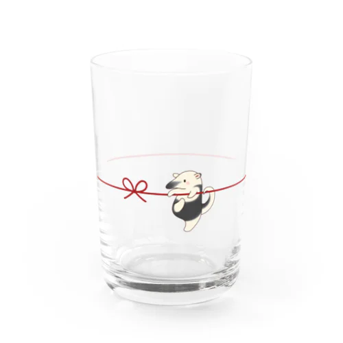 ミナミコアリクイと赤い糸 (リボン) Water Glass