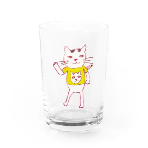 こんなふうに見えるニャン（ねこシンプル）【復刻シリーズ】 Water Glass