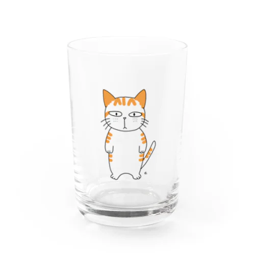 無愛想な茶トラ猫くん Water Glass