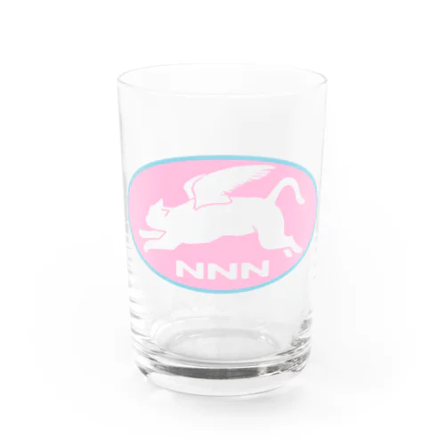 NNN（ねこねこネットワーク）ロゴっぽ。ピンク透明 Water Glass