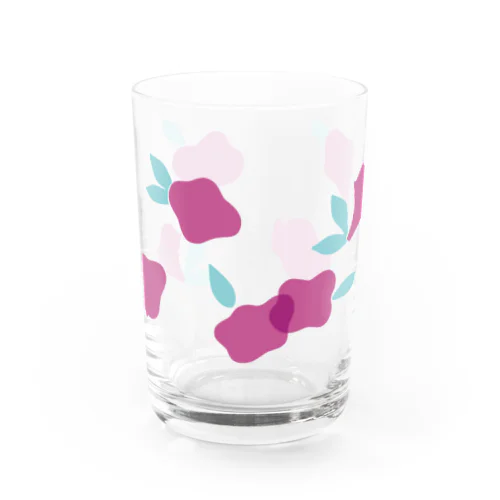 ふわふわ花柄 Water Glass