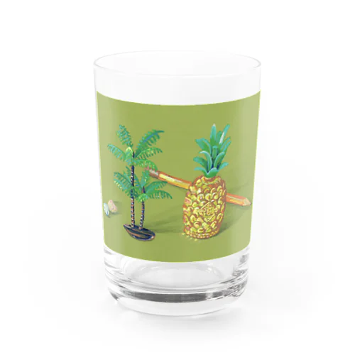 Palms&pineapples Water Glass