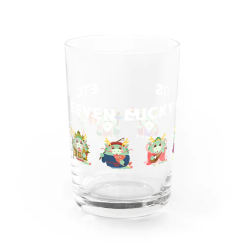 干支・七福神まんまる辰が勢ぞろい Water Glass