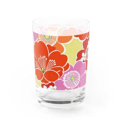 台湾の伝統的な花柄 (ピンク・オレンジ) /　グラス グラス