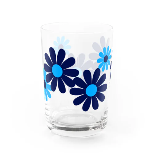 レトロ風花(8枚)青・水色 Water Glass