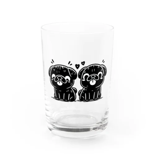 twin pug Water Glass