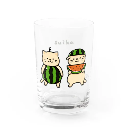 スイカにゃんこ Water Glass