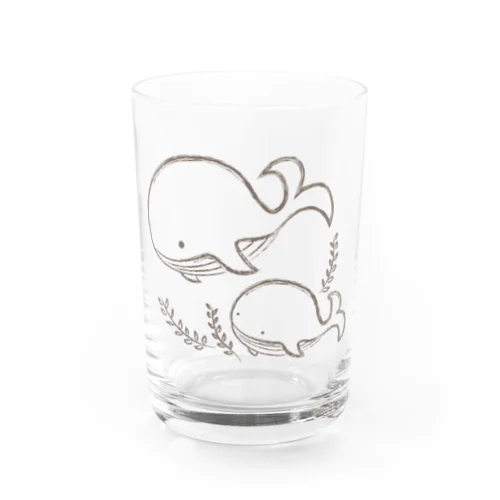 クジラの親子 Water Glass