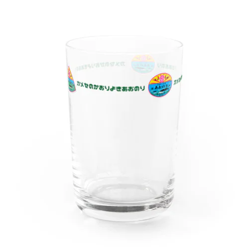 カメセのあおのり　シール3種類+文字グリーン　① Water Glass