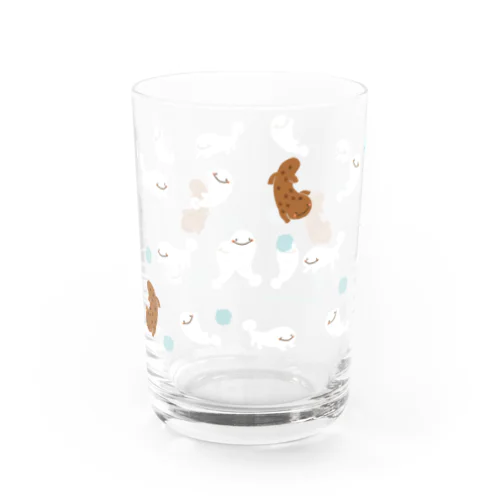 さらまんだーとオオサンショウウオのちらし柄 Water Glass