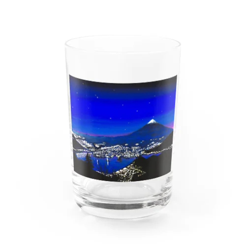 富士山と街灯り Water Glass