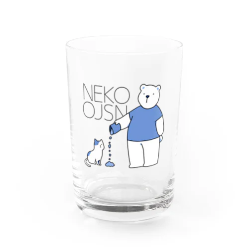 猫おじさん（黒文字） Water Glass