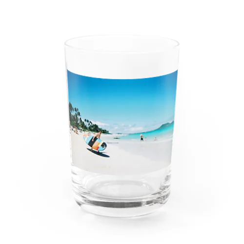 天国の海とおじさん Water Glass