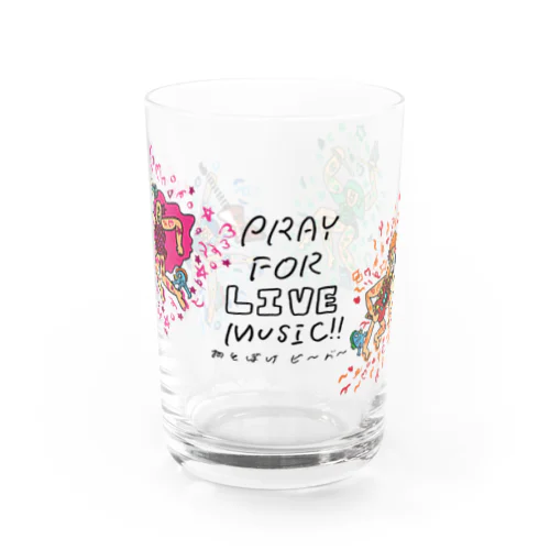 Pray for LIVE music アマビエ グラス Water Glass