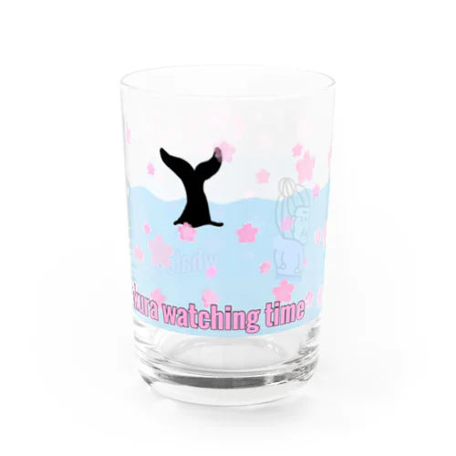 春のwhale watching time Water Glass