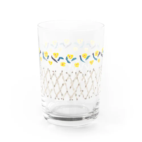 黄色のお花コップ Water Glass