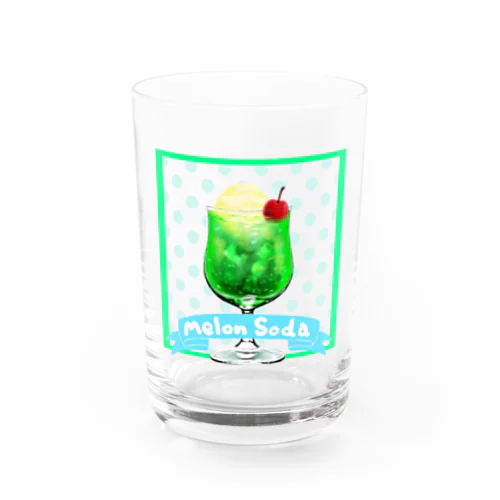 Melon Soda(文字あり) Water Glass