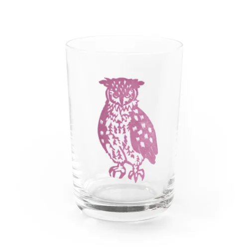 消しゴムはんこのシマフクロウ Water Glass