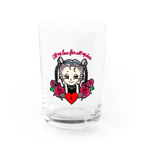 ハートの鍵とおんなのこ Water Glass