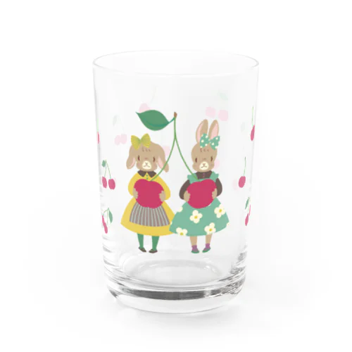 さくらんぼ大好きなウサギ姉妹 Water Glass