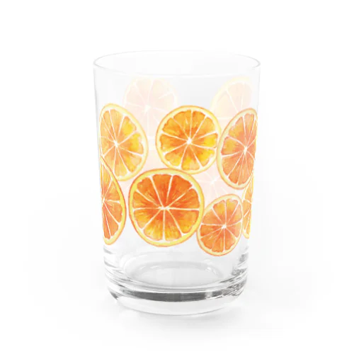 水彩オレンジグラス グラス
