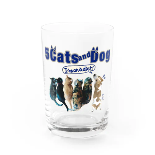 5Cats and Dog Water Glass