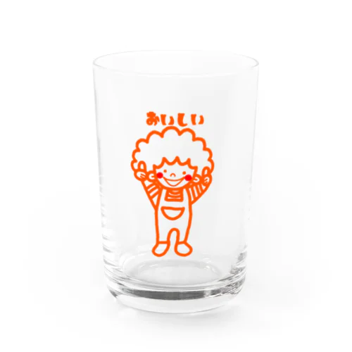 アフロのあっちゃん(オレンジ) Water Glass