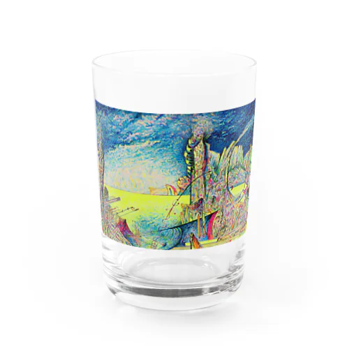 碧い色の空とイエロー Water Glass