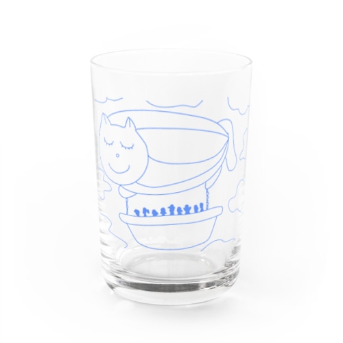 青い猫と飛行船 Water Glass