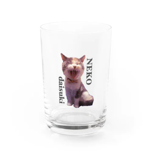 あくびneko daisuki Water Glass