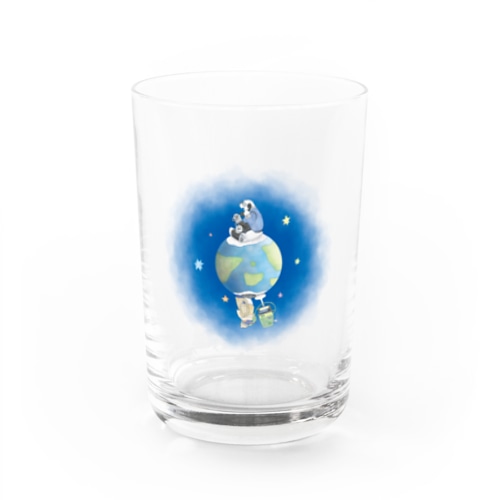 シロクマとペンギン（水彩） Water Glass