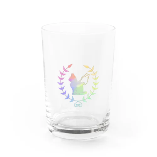 羽ねこさん(虹1) Water Glass